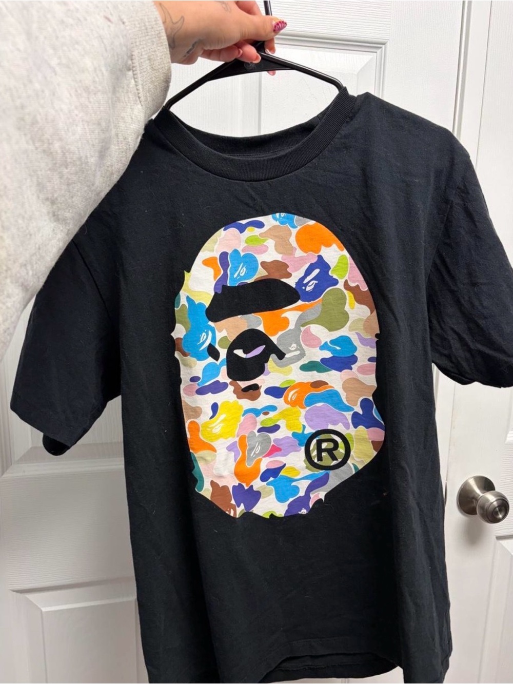 BAPE multi camo big ape head tee